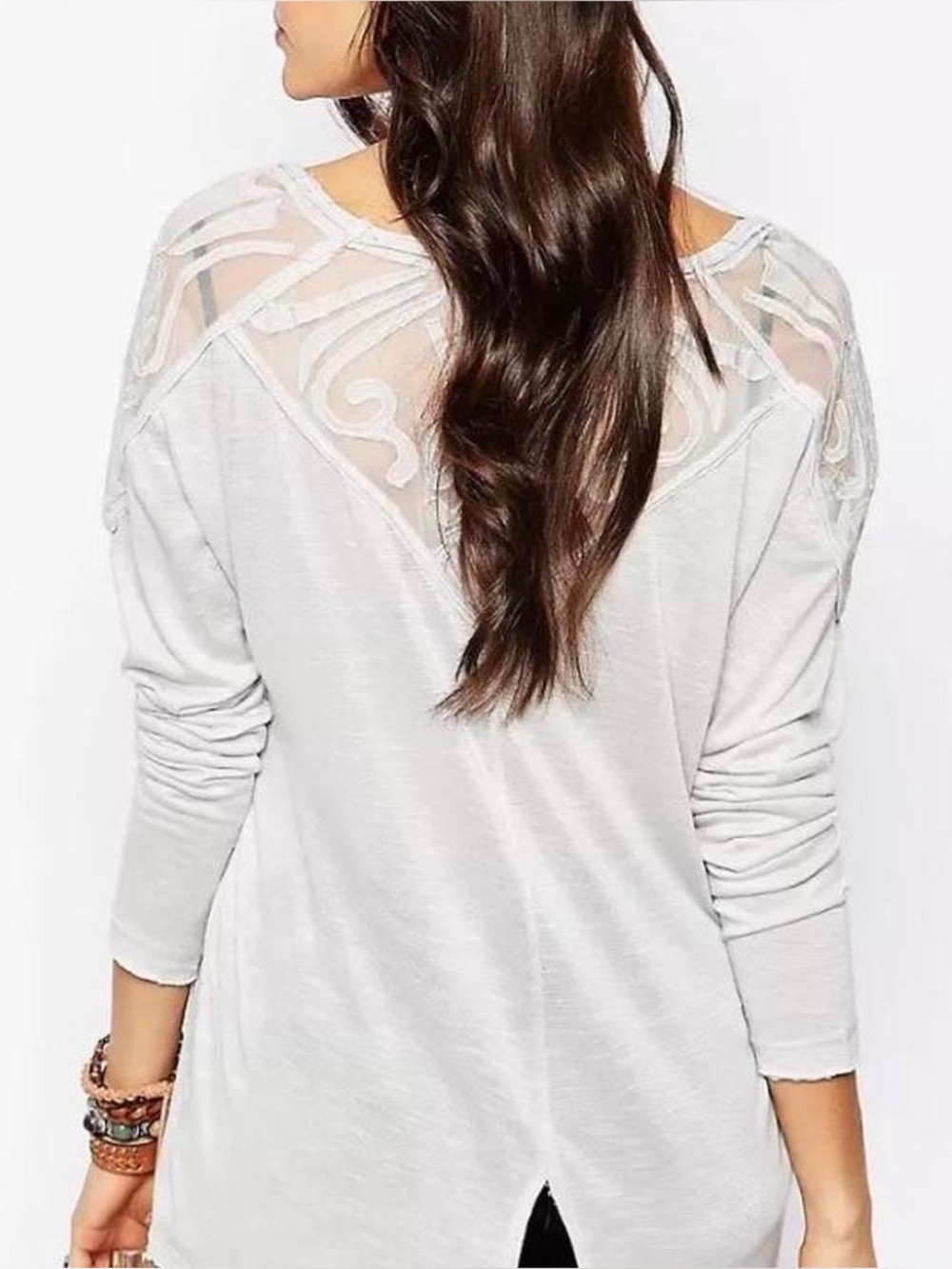 Free People Gatsby Top, Embroidered Lightweight Boho Chic